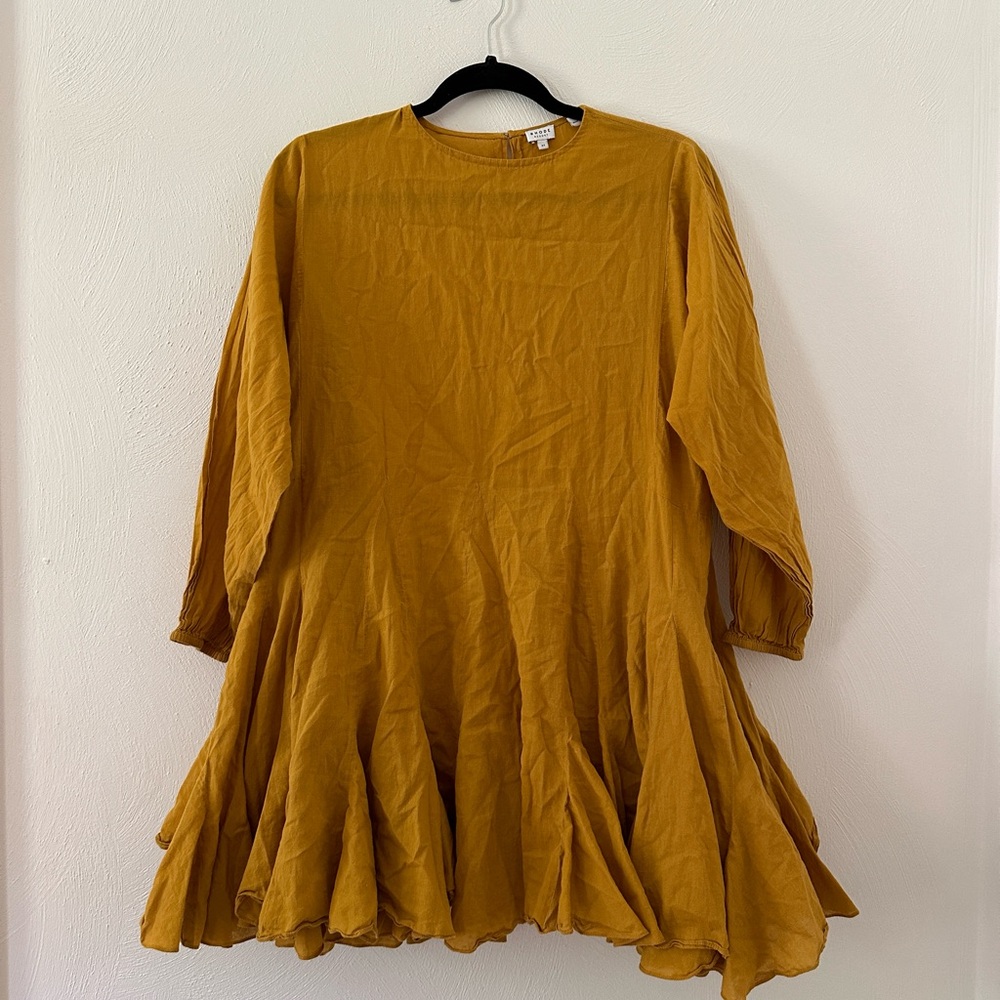 RHODE Ella Mini Dress mustard color size XS